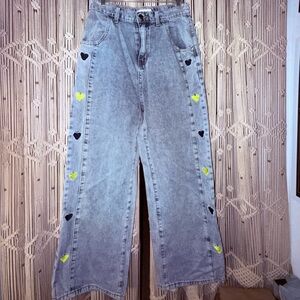 Listicle Jeans with Heart Details
